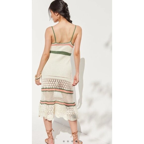 Roller Rabbit Womens Jessamine Crochet Dress Sleeveless V Neck White Large - Picture 2 of 8